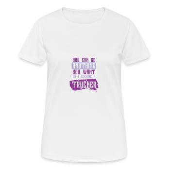 Dicton de camionneur - T-shirt respirant Femme - blanc - Devant - AI Model Female 172 dark (172cm)