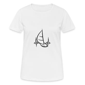 Segelboot Heartbeat Segelboot - Frauen T-Shirt atmungsaktiv - Weiß - Vorne - AI Model Female 172 dark (172cm)