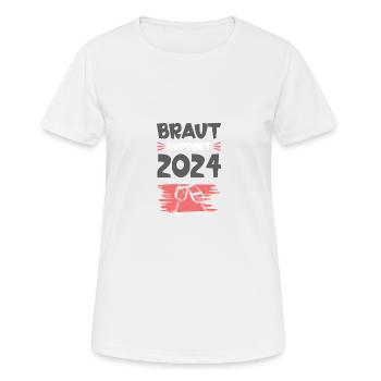 Braut Support 2024 Hochzeit Drinking - Frauen T-Shirt atmungsaktiv - Weiß - Vorne - AI Model Female 172 dark (172cm)