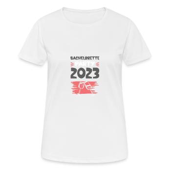 Bachelorette Party 2023 Drinking - Frauen T-Shirt atmungsaktiv - Weiß - Vorne - AI Model Female 172 dark (172cm)