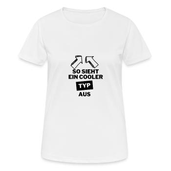 cooler Typ - Frauen T-Shirt atmungsaktiv - Weiß - Vorne - AI Model Female 172 dark (172cm)