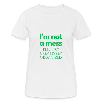 Ich bin keine Katastrophe - Frauen T-Shirt atmungsaktiv - Weiß - Vorne - AI Model Female 172 dark (172cm)