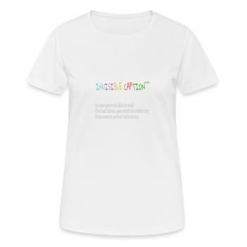 Invisible caption - Women's Breathable T-Shirt - white - Front - AI Model Female 172 dark (172cm)