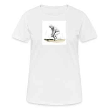 Golfspieler mit Minischläger - Frauen T-Shirt atmungsaktiv - Weiß - Vorne - AI Model Female 172 dark (172cm)