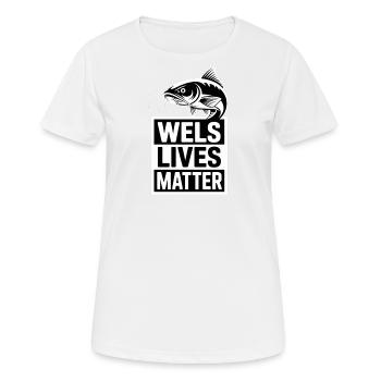 Wels Lives Matter Design für Angler Erinnerung - Frauen T-Shirt atmungsaktiv - Weiß - Vorne - AI Model Female 172 dark (172cm)