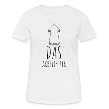 Das Arbeitstier Kollege Workaholic Bürospaß Chef - Frauen T-Shirt atmungsaktiv - Weiß - Vorne - AI Model Female 172 dark (172cm)