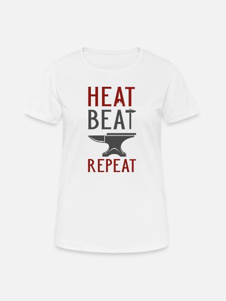 Heat Beat Repeat - Frauen T-Shirt atmungsaktiv - Weiß