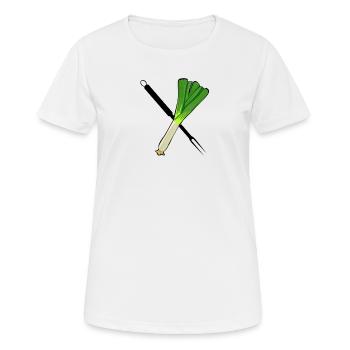 BBQ poireau - T-shirt respirant Femme - blanc - Devant - AI Model Female 172 dark (172cm)