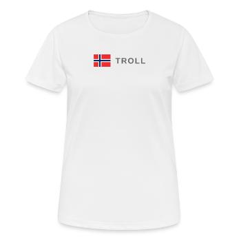 Troll - Frauen T-Shirt atmungsaktiv - Weiß - Vorne - AI Model Female 172 dark (172cm)