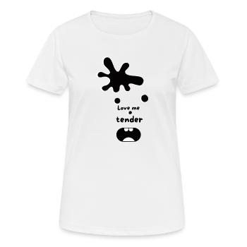 love me tender tache - T-shirt respirant Femme - blanc - Devant - AI Model Female 172 dark (172cm)