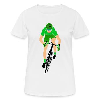 Sprinter sur le vélo de route - T-shirt respirant Femme - blanc - Devant - AI Model Female 172 dark (172cm)