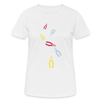 Icône de pince - T-shirt respirant Femme - blanc - Devant - AI Model Female 172 dark (172cm)