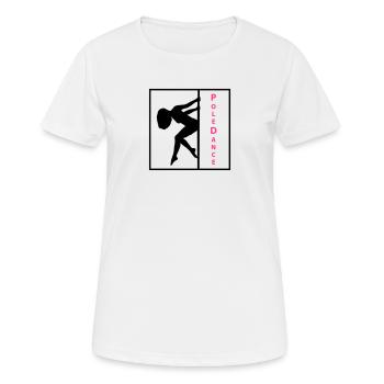 Thinker Pose Pole Trick Design - Women's Breathable T-Shirt - white - Front - AI Model Female 172 dark (172cm)