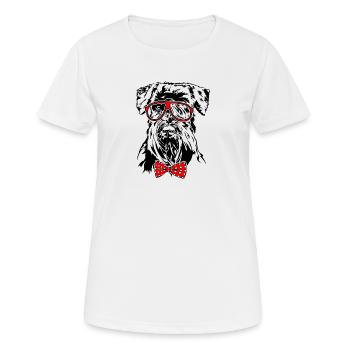 Drôle de SCHNAUZER Lunettes Chien Chien - T-shirt respirant Femme - blanc - Devant - AI Model Female 172 dark (172cm)