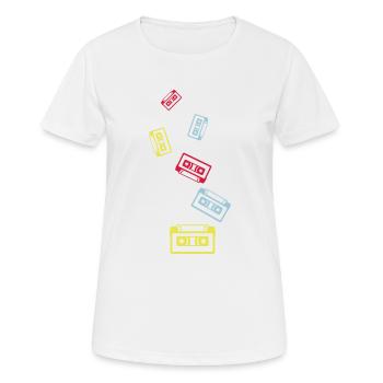 Kassette Symbol - Frauen T-Shirt atmungsaktiv - Weiß - Vorne - AI Model Female 172 dark (172cm)