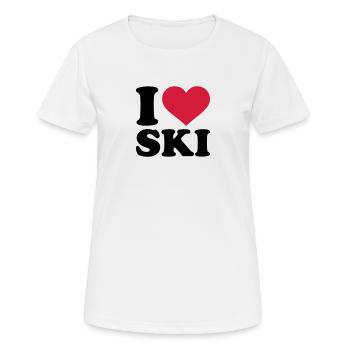 Ski - Frauen T-Shirt atmungsaktiv - Weiß - Vorne - AI Model Female 172 dark (172cm)