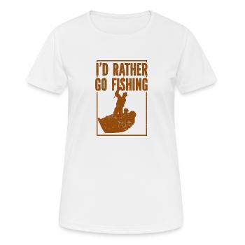Angler Angelhaken Angelrute Sportfischer - Frauen T-Shirt atmungsaktiv - Weiß - Vorne - AI Model Female 172 dark (172cm)