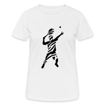 Tennis tribal - T-shirt respirant Femme - blanc - Devant - AI Model Female 172 dark (172cm)