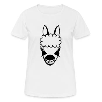 lama kontur - Frauen T-Shirt atmungsaktiv - Weiß - Vorne - AI Model Female 172 dark (172cm)
