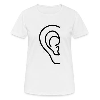 ear - Women's Breathable T-Shirt - white - Front - AI Model Female 172 dark (172cm)