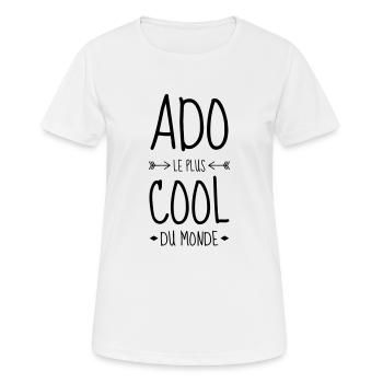 adolescent / enfant / ado / adolescente - T-shirt respirant Femme - blanc - Devant - AI Model Female 172 dark (172cm)