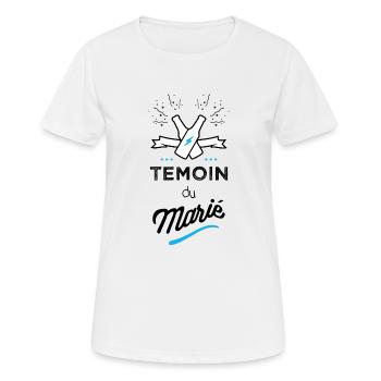 Temoin du marie - T-shirt respirant Femme - blanc - Devant - AI Model Female 172 dark (172cm)