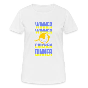 winer winer chicken dinner t-shirt - T-shirt respirant Femme - blanc - Devant - AI Model Female 172 dark (172cm)