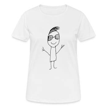 RdL happy cool stick man - Women's Breathable T-Shirt - white - Front - AI Model Female 172 dark (172cm)