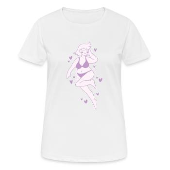 positivité corporelle - T-shirt respirant Femme - blanc - Devant - AI Model Female 172 dark (172cm)