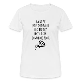 drôle de télécharger nourriture citation pizza - T-shirt respirant Femme - blanc - Devant - AI Model Female 172 dark (172cm)
