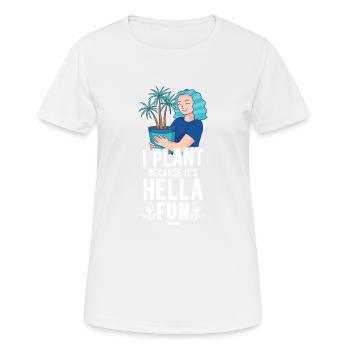 Mama liebt Pflanzen im Garten - Frauen T-Shirt atmungsaktiv - Weiß - Vorne - AI Model Female 172 dark (172cm)