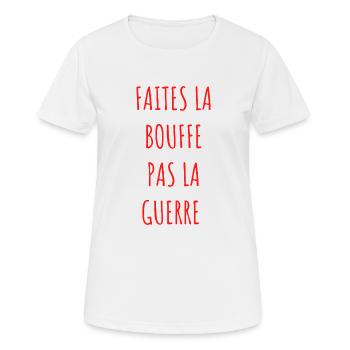 Faites la bouffe pas la guerre - T-shirt respirant Femme - blanc - Devant - AI Model Female 172 dark (172cm)