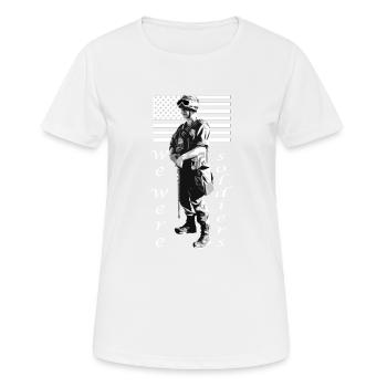 We were veteran militia soldiers - Women's Breathable T-Shirt - white - Front - AI Model Female 172 dark (172cm)