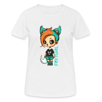 Foxygirl - T-shirt respirant Femme - blanc - Devant - AI Model Female 172 dark (172cm)