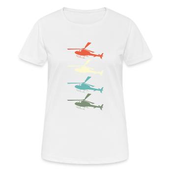 Hélicoptère Hélicoptère Rétro Cadeau - T-shirt respirant Femme - blanc - Devant - AI Model Female 172 dark (172cm)