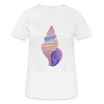 "Snail Shell", Boho Line Art Design, "Shells" - Women's Breathable T-Shirt - white - Front - AI Model Female 172 dark (172cm)