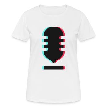 Microphone Logo - Women's Breathable T-Shirt - white - Front - AI Model Female 172 dark (172cm)