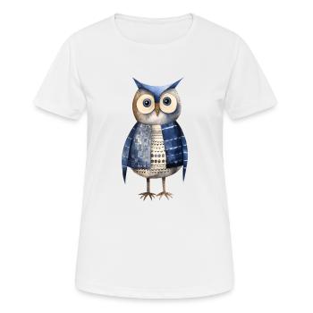 T-shirt d’explorateur hibou lunatique - Nature et aventure - T-shirt respirant Femme - blanc - Devant - AI Model Female 172 dark (172cm)