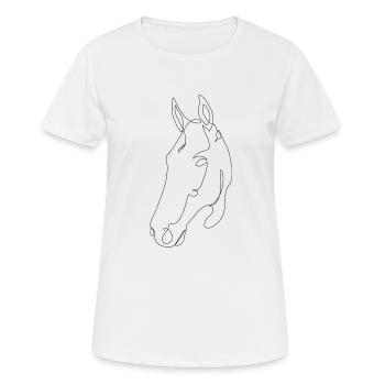 Pferdekopf Deluna - Frauen T-Shirt atmungsaktiv - Weiß - Vorne - AI Model Female 172 dark (172cm)