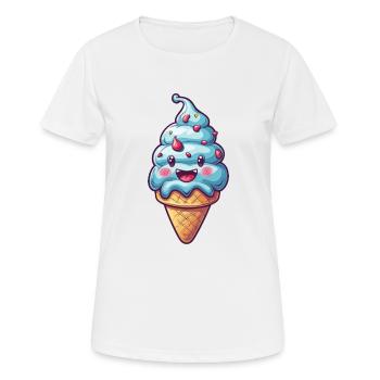 Lächelnde Eiskreation - Frauen T-Shirt atmungsaktiv - Weiß - Vorne - AI Model Female 172 dark (172cm)