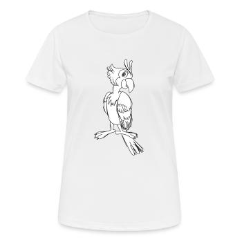 Perroquet cartoon - T-shirt respirant Femme - blanc - Devant - AI Model Female 172 dark (172cm)
