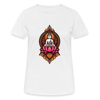 Sitting Buddha - Frauen T-Shirt atmungsaktiv - Weiß - Vorne - AI Model Female 172 dark (172cm)