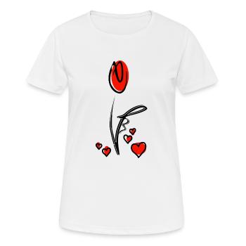 mit viel Liebe! - Frauen T-Shirt atmungsaktiv - Weiß - Vorne - AI Model Female 172 dark (172cm)
