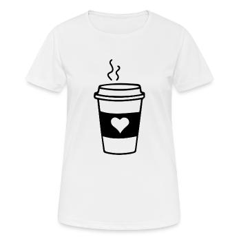 Kaffeebecher Liebe - Frauen T-Shirt atmungsaktiv - Weiß - Vorne - AI Model Female 172 dark (172cm)