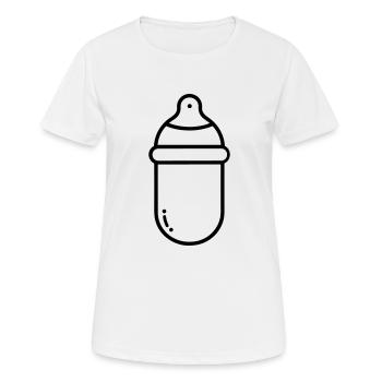 Flasche - Frauen T-Shirt atmungsaktiv - Weiß - Vorne - AI Model Female 172 dark (172cm)