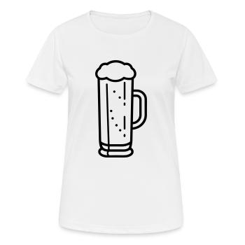 Bière - T-shirt respirant Femme - blanc - Devant - AI Model Female 172 dark (172cm)