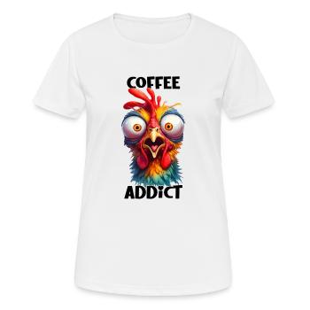 Poulet poule Coloré Ferme Isolé Coq Café - T-shirt respirant Femme - blanc - Devant - AI Model Female 172 dark (172cm)