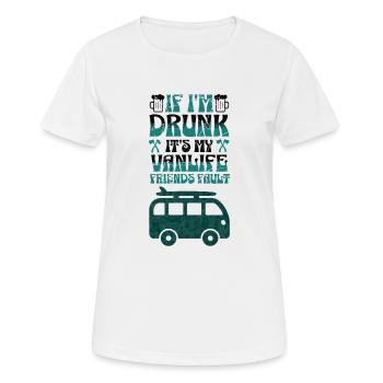 Vanlife ivre, humour/blague design - T-shirt respirant Femme - blanc - Devant - AI Model Female 172 dark (172cm)
