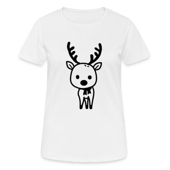 Cerf - T-shirt respirant Femme - blanc - Devant - AI Model Female 172 dark (172cm)