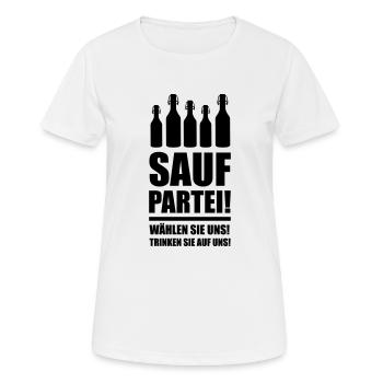 Sauf Party - T-shirt respirant Femme - blanc - Devant - AI Model Female 172 dark (172cm)